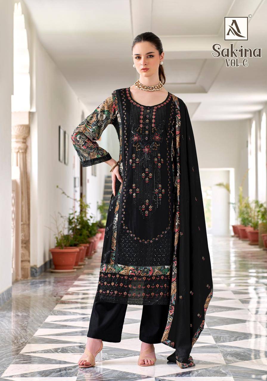 Alok suit sakina-6 Best wholesale dress materials in Hyderabad